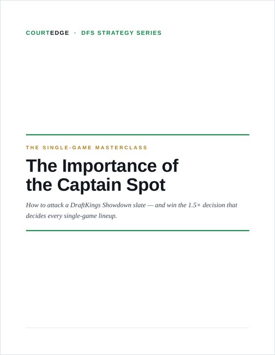 The Importance of the Captain Spot cover