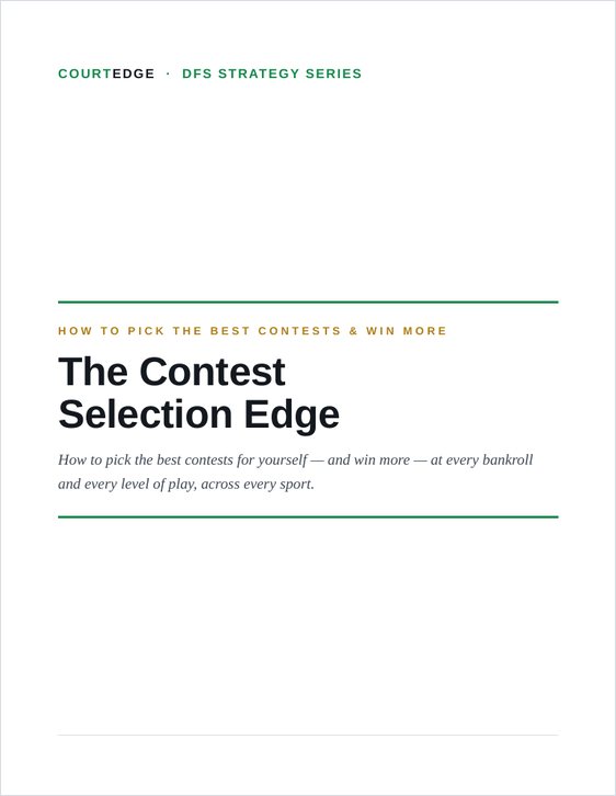 The Contest Selection Edge cover